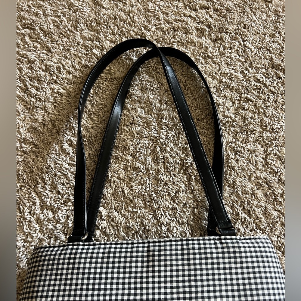Talbots Black and White Checkered shoulder Bag VTG Gingham Shoulder Bag - Picture 4 of 9